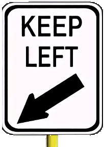 Keep left sign