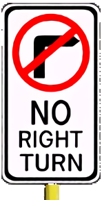 No right turn sign