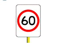 60 km/h speed limit sign