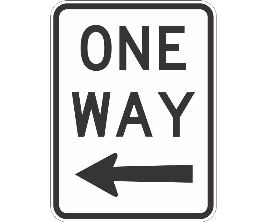 One way sign