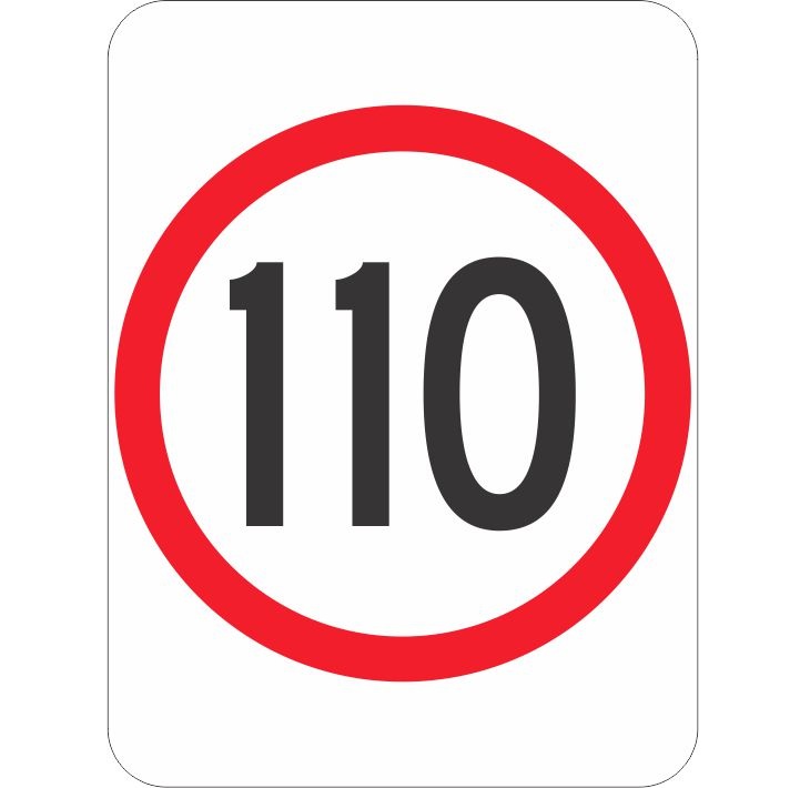 110 km/h speed limit sign